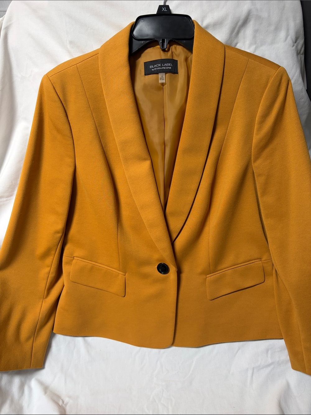 Evan Picone Mustard Shawl Collar Blazer